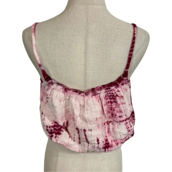 Jen's Pirate Booty Tie-Dye Crop Gauze Crochet Cami Top - Picture 4 of 5